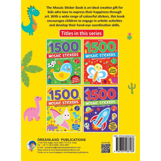 Dreamland 1500 Mosaic Stickers Book with Coloring Fun