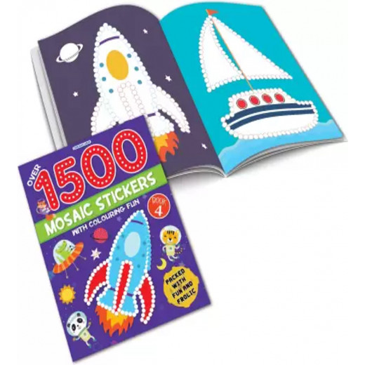 Dreamland 1500 Mosaic Stickers Book with Coloring Fun