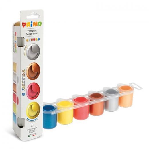 Primo Tempera Poster Paint-6*25 Ml Color Metal