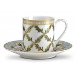 Easy Life Rosita 80ml 4-Piece Cups & Saucers Set in Box - Gold & Green