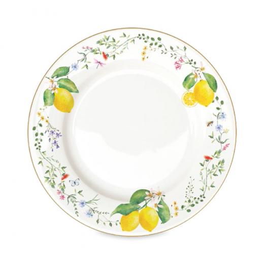 Easy Life Fleurs et Citrons Dinner Plate Multicolored 26.5cm