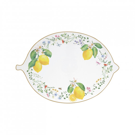 Easy Life Fleurs et Citrons Serving Plate in Box Multicolored 30x21.5cm