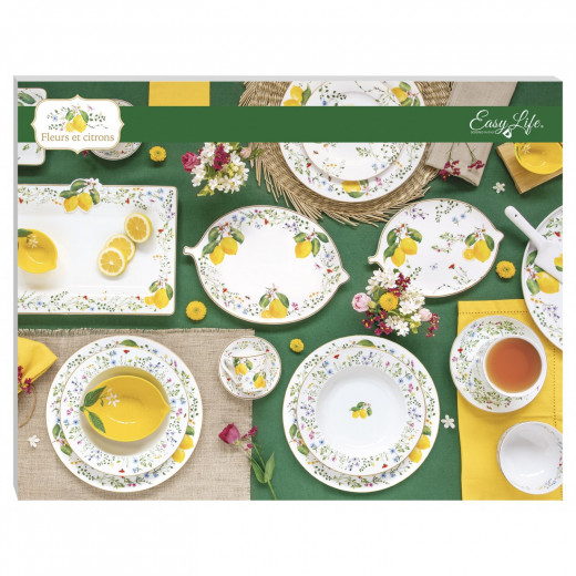 Easy Life Fleurs et Citrons Serving Plate in Box Multicolored 30x21.5cm