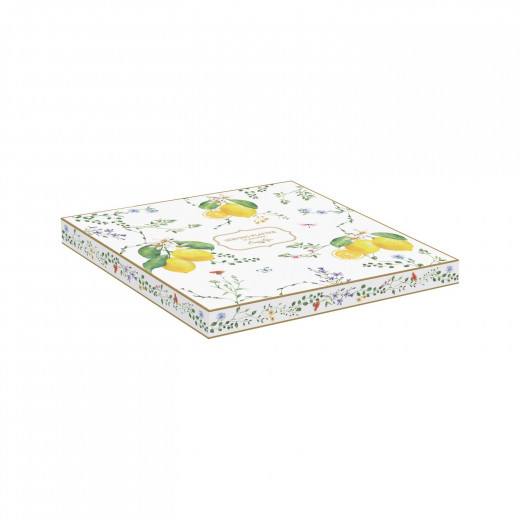 Easy Life Fleurs et Citrons Serving Plate in Box Multicolored 30x21.5cm