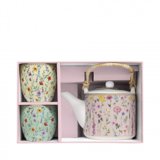 Easy Life Meadow Flowers Tea Set in Box - Multicolored