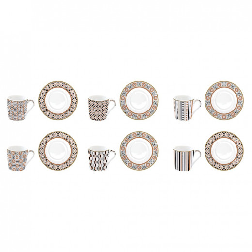 Easy Life Geoethnic 12-Piece Coffee Set - Multicolored