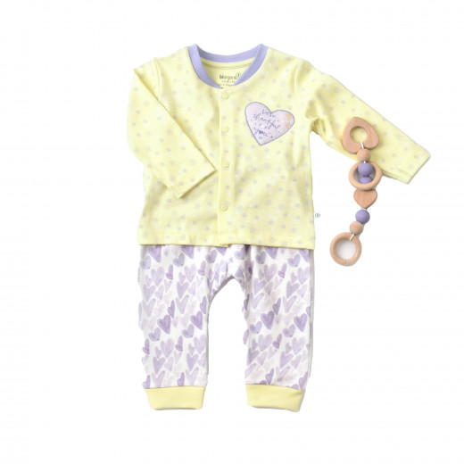 BiOrganic Love You Baby Sleep Set Yellow (3-6 Months)