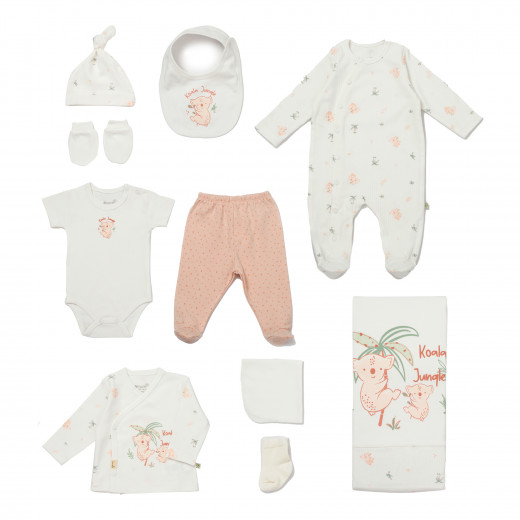 BiOrganic Koala Jungle Newborn 10 Pieces Set Pink (0-3 Months)