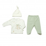 BiOrganic Koala Jungle Baby Side Snap Shirt Baby Set 3 Pcs Mint (0-3 Months)