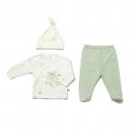 BiOrganic Koala Jungle Baby Side Snap Shirt Baby Set 3 Pcs Mint (3-6 Months)