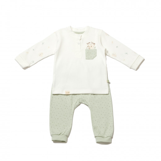 BiOrganic Koala Jungle Sweatshirt and Trousers Mint (6-9 Months)