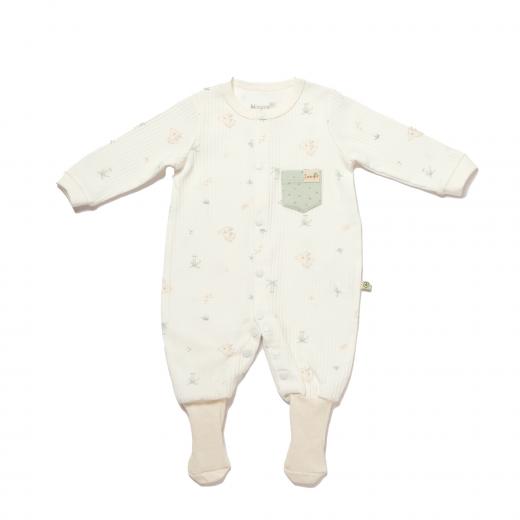 BiOrganic Koala Jungle Romper With Feet Mint (9-12 Months)