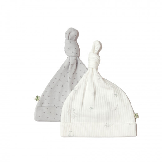 BiOrganic Koala Jungle Hat 2 Pieces Grey (Size 0-6)