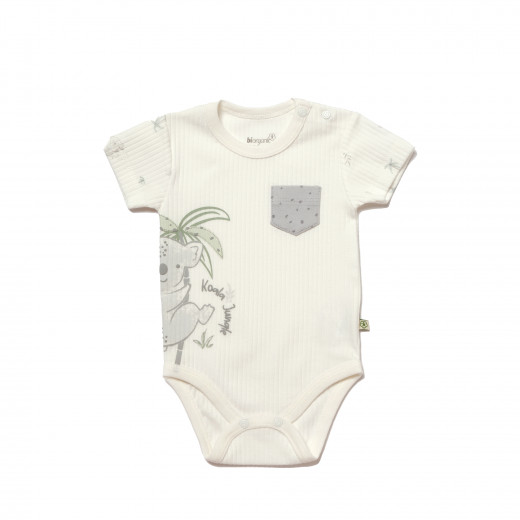 BiOrganic Koala Jungle Body Short Sleeve Grey (3-6 Months)