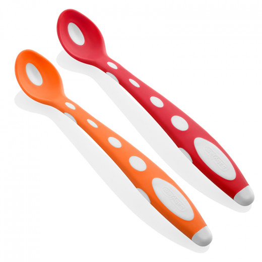 Babyjem Soft Tip Spoon 2 Pcs (Orange & Red)