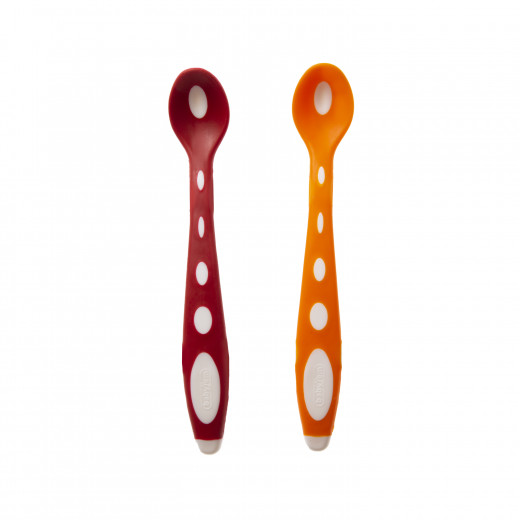 Babyjem Soft Tip Spoon 2 Pcs (Orange & Red)