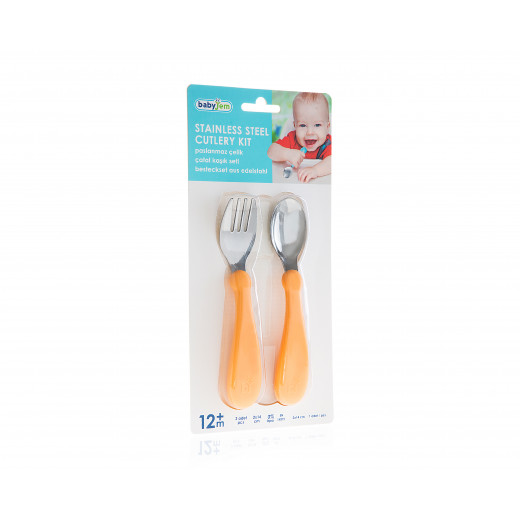 Babyjem Steel Spoon And Fork Somon