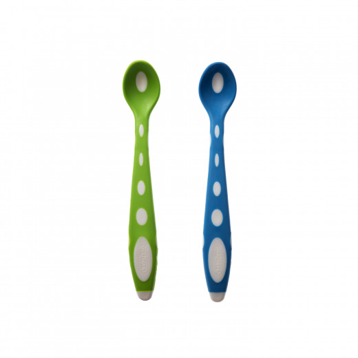 Babyjem Soft Tip Spoon 2 Pcs (Green & Blue)