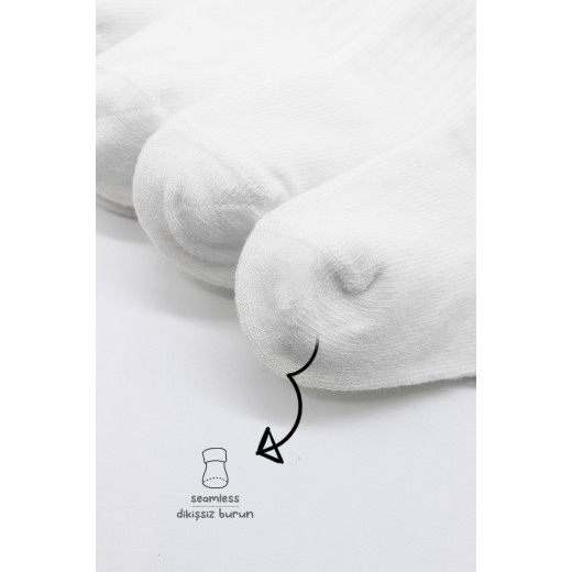 Bistyle 6-Pairs Combed Flat Quarter Socks (0-6 m) White