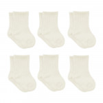 Bistyle 6-Pairs Combed Flat Quarter Socks (24-36 m) Beige