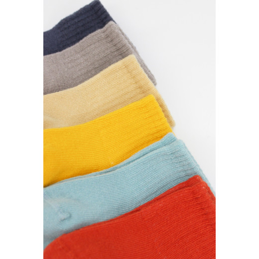 Bistyle Colors 6-Pairs Combed Flat Quarter Socks (0-6 m) Colored