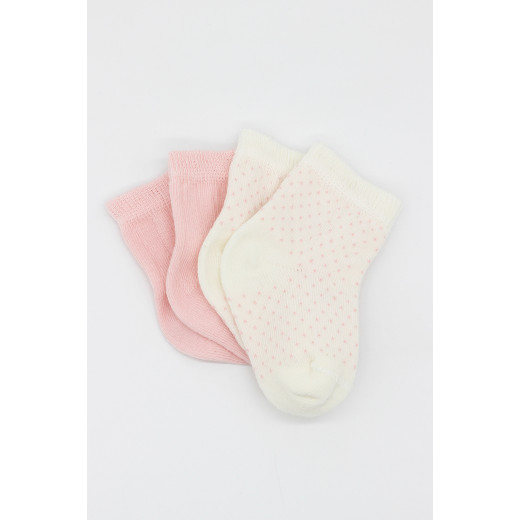 Bistyle Organic 2-Pairs Combed Socks (12-24 m) Pink