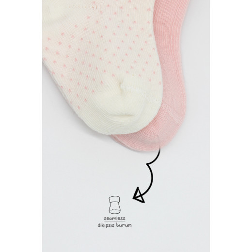 Bistyle Organic 2-Pairs Combed Socks (24-36 m) Pink