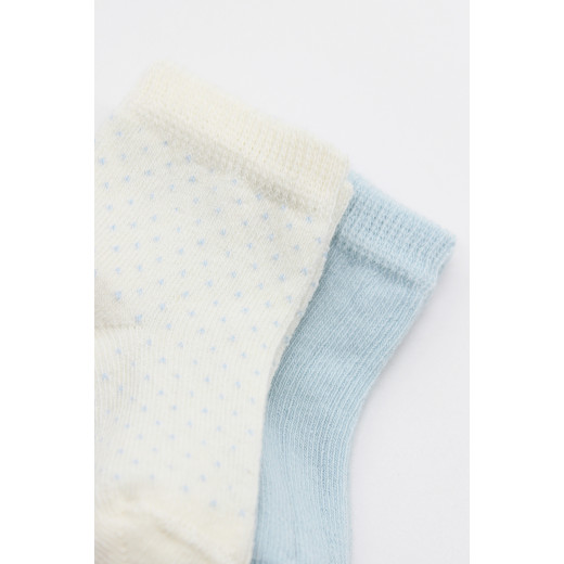 Bistyle Organic 2-Pairs Combed Socks (0-6 m) Blue