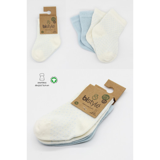 Bistyle Organic 2-Pairs Combed Socks (6-12 m) Blue