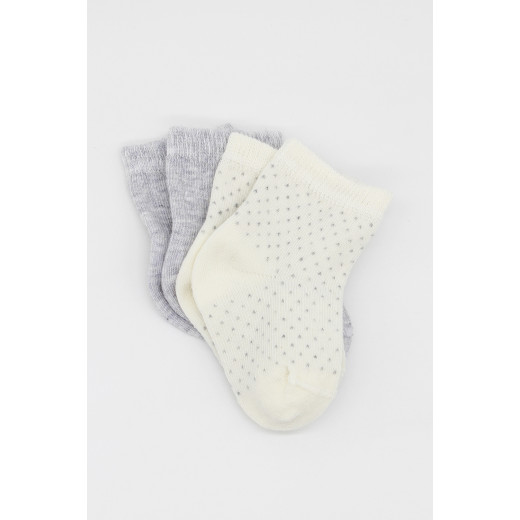 Bistyle Organic 2-Pairs Combed Socks (24-36 m) Grey