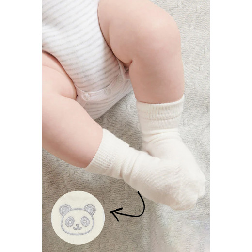 Bistyle Organic 2-Pairs Combed Non-slip Socks (0-6 m) Grey