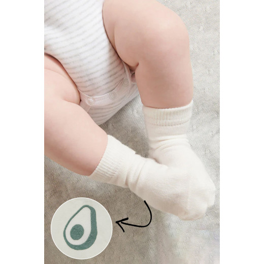 Bistyle Organic 2-Pairs Combed Non-slip Socks (12-24 m) Green