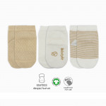 Bistyle Organic 3-Pairs Basic Socks (0-3 m) Brown