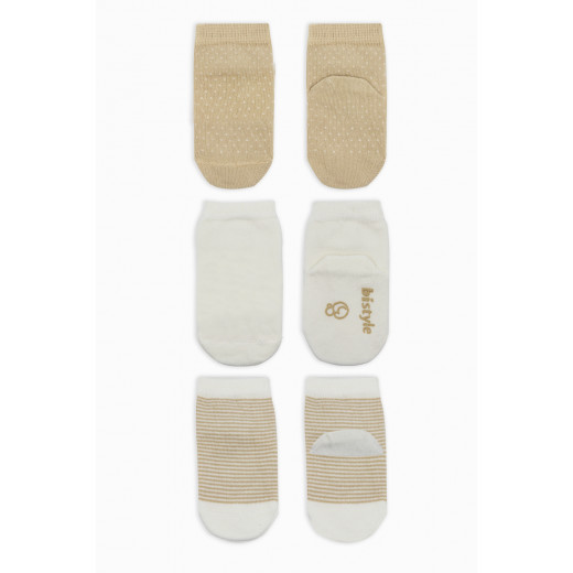 Bistyle Organic 3-Pairs Basic Socks (0-3 m) Brown