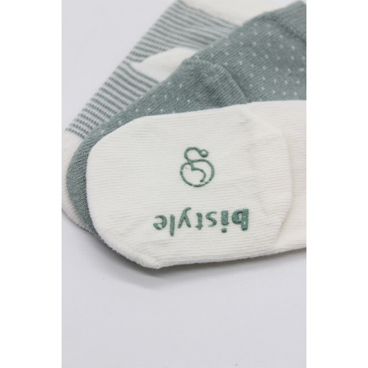 Bistyle Organic 3-Pairs Basic Socks (0-3 m) Green