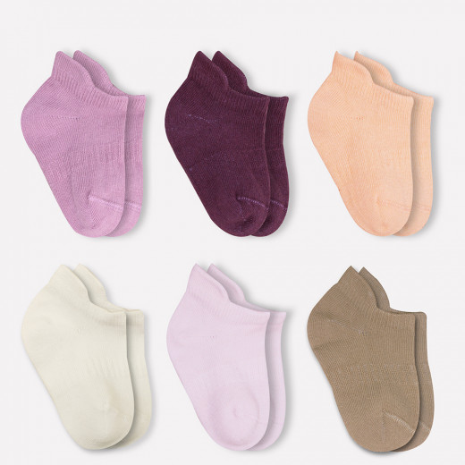 Bistyle 6-Pairs Combed Liner Socks (6-12 m) Colored