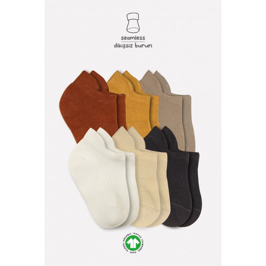 Bistyle 6-Pairs Combed Liner Socks (12-24 m) Colored