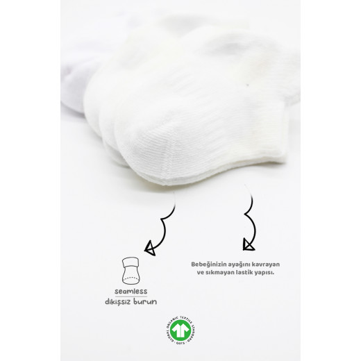 Bistyle 6-Pairs Combed Liner Socks (6-12 m) White