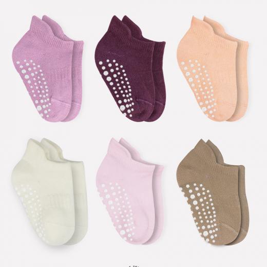 Bi̇style 6-Pairs Combed Non-Slip Liner Socks (6-12 m) Colored