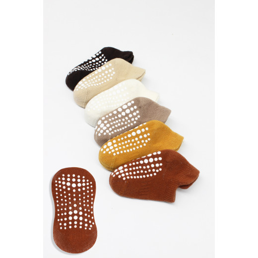 Bi̇style 6-Pairs Combed Non-Slip Liner Socks (12-24 m) Colored