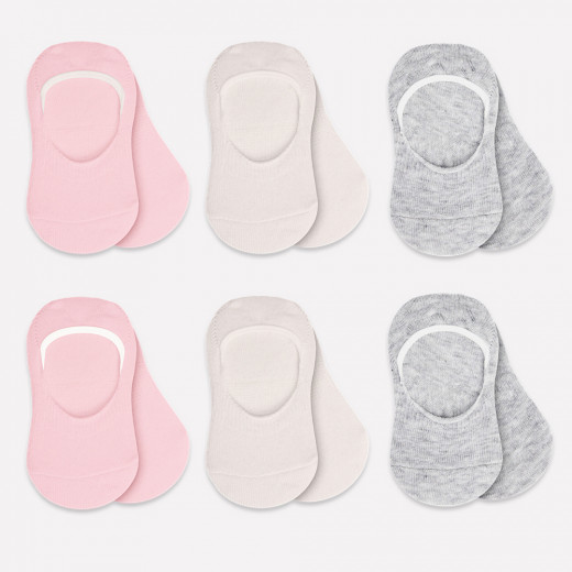 Bistyle 6-Pairs Baby Ballerina Socks (6-12 m) (Grey, Beige, Pink)