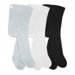 Bistyle 3-Pairs Combed Cotton Tights (24-36) (Black, Grey, White)