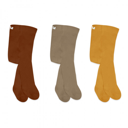 Bistyle 3-Pairs Combed Cotton Tights (0-6) (Orange, Brown, Yellow)