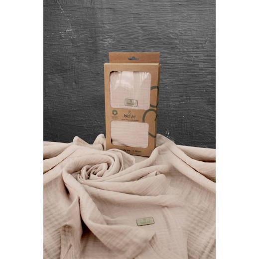 Bistyle Organic Muslin 4 Layers Blanket (120x120 cm) Brown