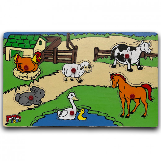My school educational wooden puzzle farm toy