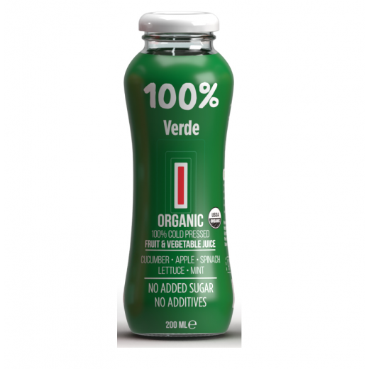 Verde 100% Organic Juice Mint Cucumber Spinach Lettuce Apple