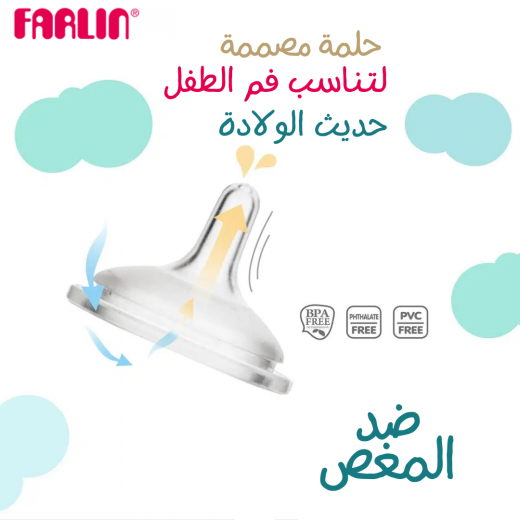 Farlin Silicone Feeding Bottle, Blue Color, 80 ML