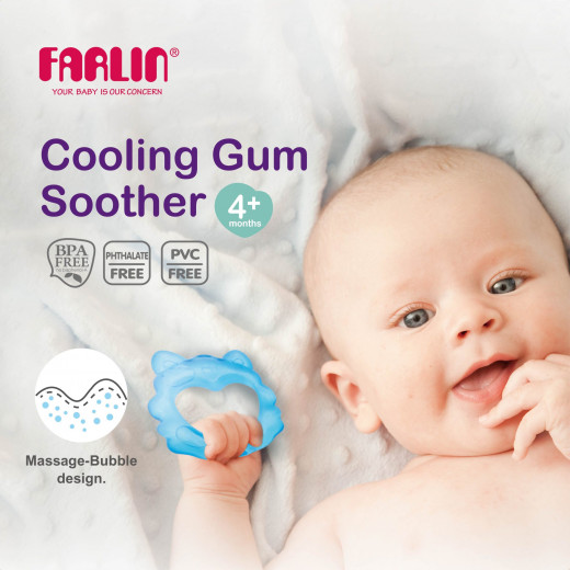 Farlin, Cooling Gum Soother and Teether, Blue, 4 months+