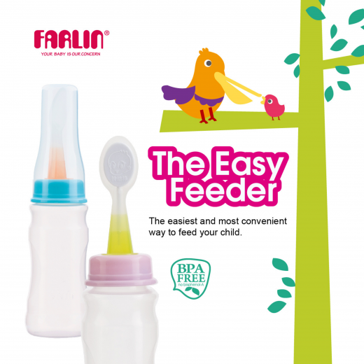 Farlin All-in-one the Easy Feeder With Spoon - Pink