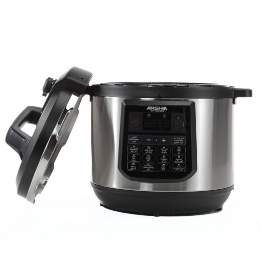 Arshia Multifunctional Digital Stainless Steel Pressure Cooker 8 Litre Non Stick